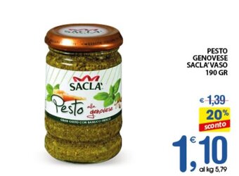 PESTO GENOVESE SACLA'VASO 190 GR