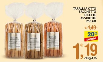 TARALLI A OTTO SACCHETTO RICETTE ASSORTITE 250 GR
