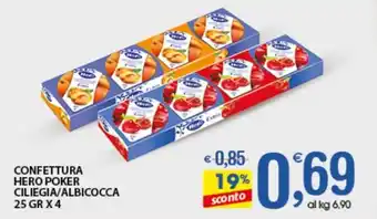 CONFETTURA HERO POKER CILIEGIA/ALBICOCCA 25 GR X 4