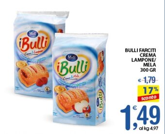 Qui Discount BULLI FARCITI CREMA LAMPONE/ MELA 300 GR offerta
