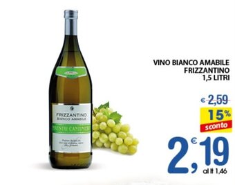Qui Discount VINO BIANCO AMABILE FRIZZANTINO 1,5 LITRI offerta