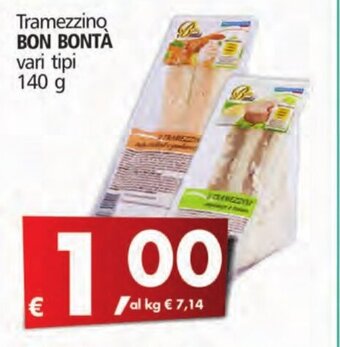 Alter Discount Tramezzino BON BONTÀ vari tipi 140 g offerta