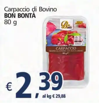 Alter Discount Carpaccio di Bovino BON BONTÀ 80 g offerta