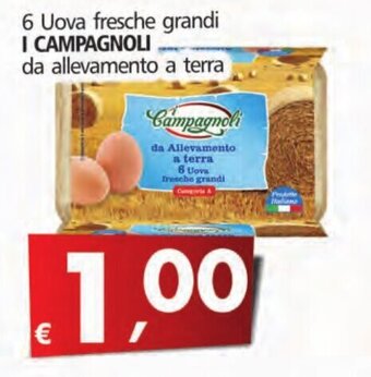 Alter Discount 6 Uova fresche grandi I CAMPAGNOLI da allevamento a terra offerta