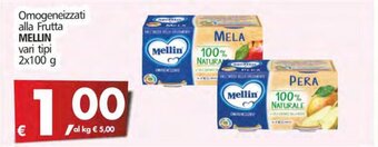 Alter Discount Omogeneizzati alla Frutta MELLIN vari tipi 2x100 g offerta
