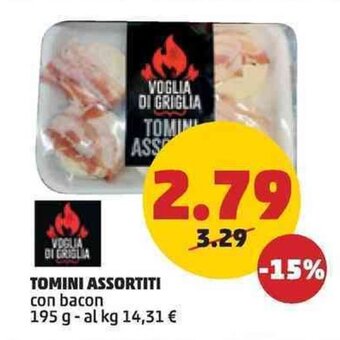 PENNY TOMINI ASSORTITI con bacon 195 g offerta