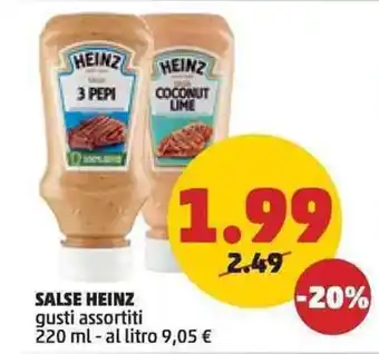 PENNY SALSE HEINZ gusti assortiti 220 ml offerta