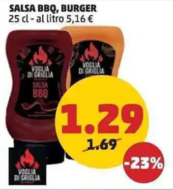 PENNY SALSA BBQ, BURGER 25 cl offerta