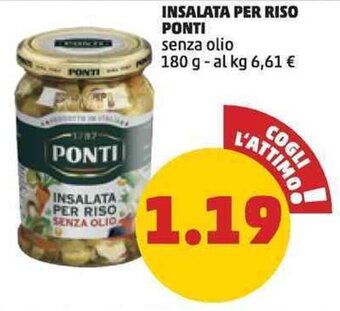 PENNY INSALATA PER RISO PONTI senza olio 180 g offerta