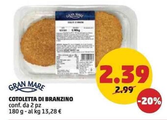 PENNY GRAN MARE COTOLETTA DI BRANZINO conf. da 2 pz 180 g offerta