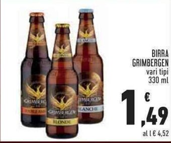 Conad BIRRA GRIMBERGEN vari tipi 330 ml offerta