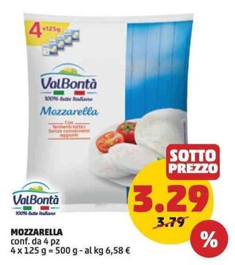 PENNY ValBontà MOZZARELLA conf. da 4 pz 4 x 125 g offerta