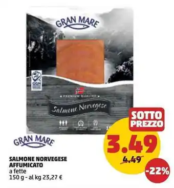 PENNY GRAN MARE SALMONE NORVEGESE AFFUMICATO a fette 150 g offerta