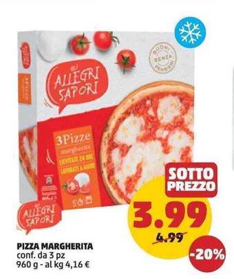 PENNY PIZZA MARGHERITA conf. da 3 pz 960 g offerta