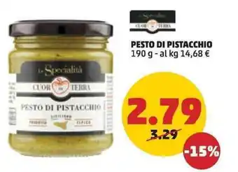 PENNY Cuor di Terra PESTO DI PISTACCHIO 190 g offerta