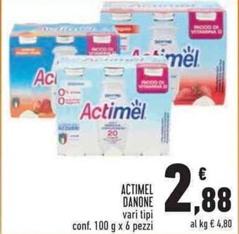 Conad ACTIMEL DANONE vari tipi conf. 100 g x 6 pezzi offerta