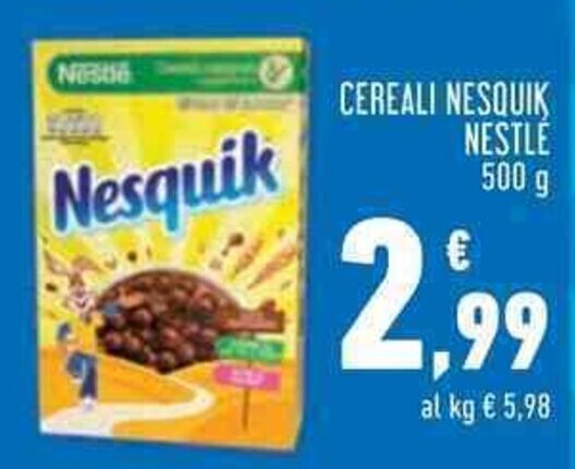 Conad CEREALI NESQUIK NESTLÉ 500 al kg € 5,98 offerta