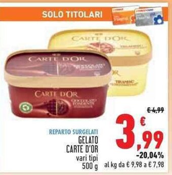 Conad GELATO CARTE D'OR 500 g offerta