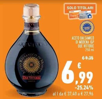 Conad ACETO BALSAMICO DI MODENA IGP DUE VITTORIE 250 ml offerta