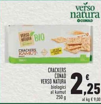 Conad CRACKERS CONAD VERSO NATURA 250 g offerta