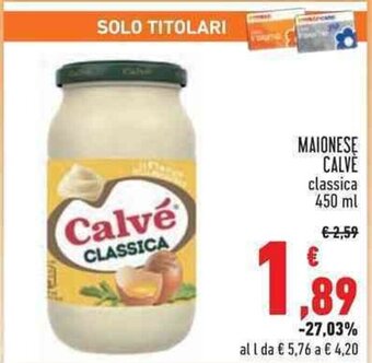 Conad MAIONESE CALVE classica 450 ml offerta