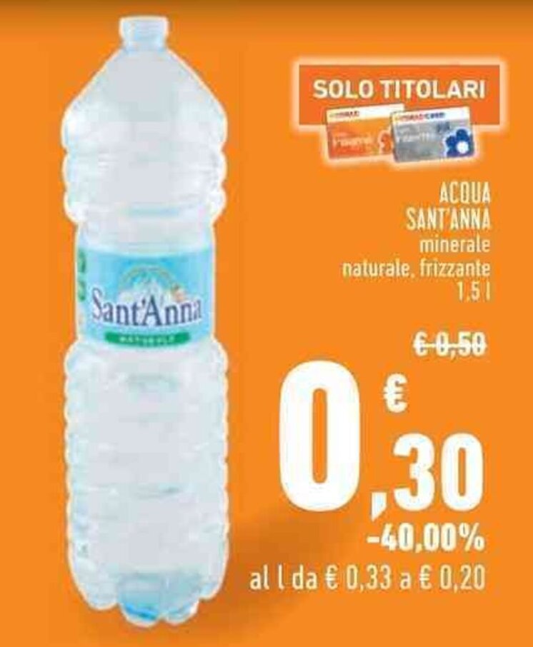 Conad ACQUA SANT'ANNA 1,5 l offerta