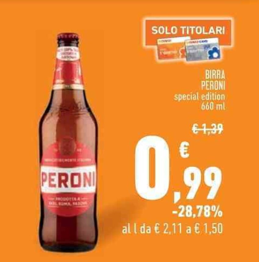 Conad BIRRA PERONI 660 ml offerta