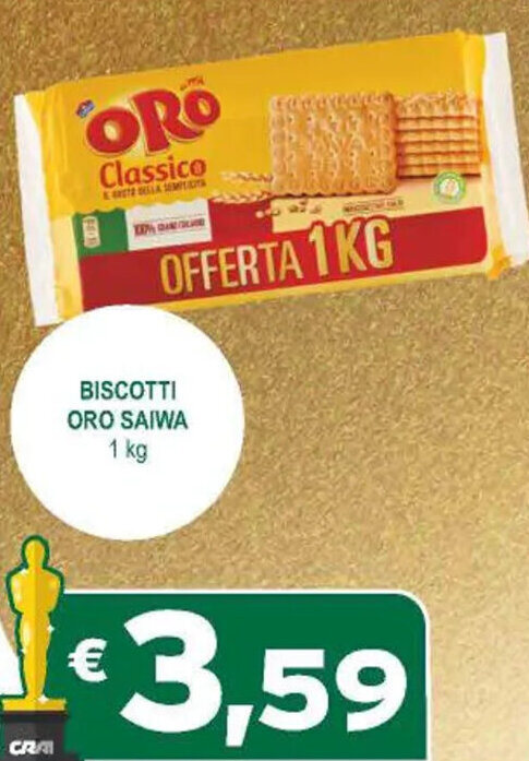 Crai BISCOTTI ORO SAIWA 1 kg offerta