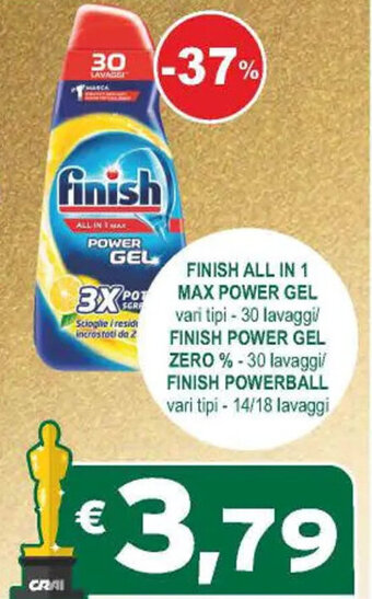 FINISH ALL IN 1 MAX POWER GEL vari tipi - 30 lavaggi