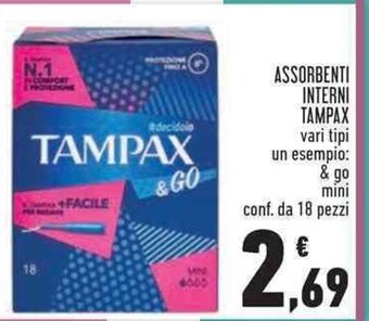 Conad ASSORBENTI INTERNI TAMPAX conf. da 18 pezzi offerta