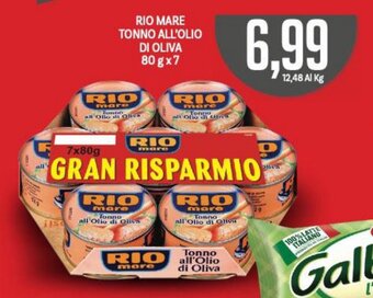 Supermercati Piccolo RIO MARE TONNO ALL'OLIO DI OLIVA 80 gx7 offerta