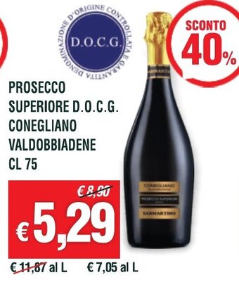 PROSECCO SUPERIORE D.O.C.G. CONEGLIANO VALDOBBIADENE CL 75