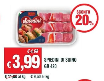 Banco Fresco SPIEDINI DI SUINO GR 420 offerta