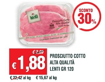 Banco Fresco PROSCIUTTO COTTO ALTA QUALITÀ LENTI GR 120 offerta
