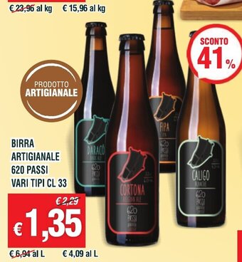 Banco Fresco BIRRA ARTIGIANALE 620 PASSI VARI TIPI CL 33 offerta