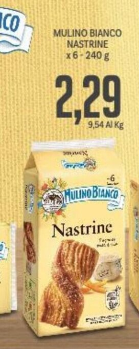 Supermercati Piccolo MULINO BIANCO NASTRINE x6-240 g offerta