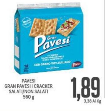 Supermercati Piccolo PAVESI GRAN PAVESI I CRACKER SALATI/NON SALATI 560 g offerta