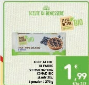 Conad Conad - Crostatine Di Farro Al Mirtillo Biologiche Verso Natura 270 G(ml) offerta