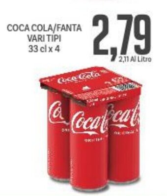 Supermercati Piccolo COCA COLA/FANTA VARI TIPI 33 cl x 4 offerta