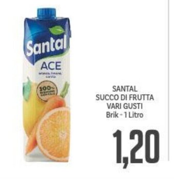 Supermercati Piccolo SANTAL SUCCO DI FRUTTA VARI GUSTI Brik-1 Litro offerta