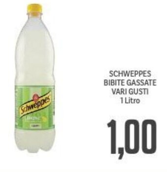 Supermercati Piccolo SCHWEPPES BIBITE GASSATE VARI GUSTI 1 Litro offerta
