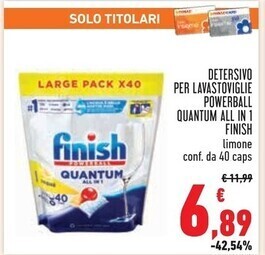 Conad Superstore Finish detersivo per lavastoviglie powerball quantum all in 1 offerta