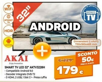 Expert Akai Smart TV LED 32 AKTV3228H offerta