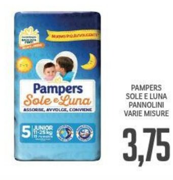 Supermercati Piccolo PAMPERS SOLE E LUNA PANNOLINI VARIE MISURE offerta