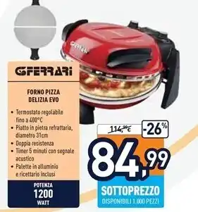 G3 ferrari forno pizza delizia evo