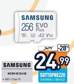 Unieuro Samsung micro sd 256 gb offerta