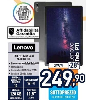 Lenovo tab p11 (2nd gen ) zabf0001se