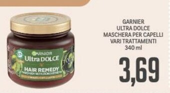 Supermercati Piccolo GARNIER ULTRA DOLCE MASCHERA PER CAPELLI VARI TRATTAMENTI 340 ml offerta