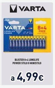 Varta blister 8+4 longlife power stilo o ministilo