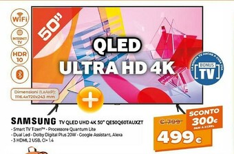 Expert Samsung Series 6 QE50Q60TAU 127 Cm (50") 4K Ultra HD Smart TV Wi-Fi Nero offerta